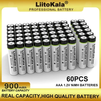 60 бр./лот LiitoKala AAA NiMH 1.2 Акумулаторна батерия 900 mah Подходящ за детски играчки, мишки, електронни везни и т.н.