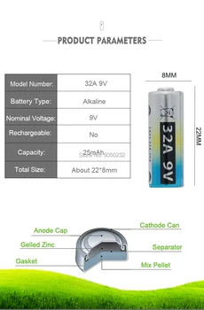 5 бр./много Високо качество на 29А 32A 9V L822 алкална батерия звънец аларма батерия, батерия, дистанционно управление
