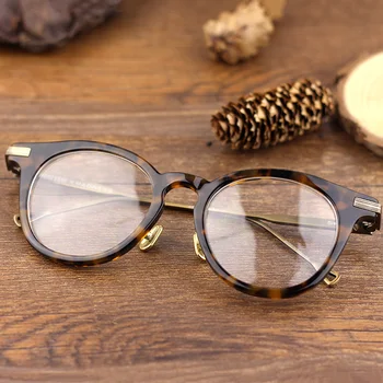 Маркови реколта кръгли мъжки титанов оптични очила по рецепта, поляризирани очила на клипсах, дамски очила при късогледство Gafas