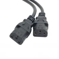 От един C14 до двойно C13 5-13R Кратък адаптер-сплитер Y-тип Кабел-адаптер кабел