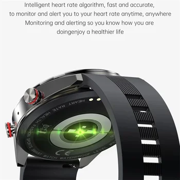 Носимые устройство AMOLED дисплей смарт часовници мъжки BT Call умни часовници с пълна докосване 4G Памет TWS Музика фитнес умен часовник