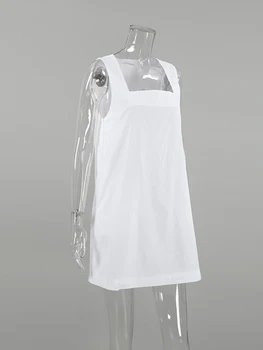 Linad Бяло нощно рокля Дамски свободна пижама без ръкави дамски ежедневни дамски рокли Лятна модерен нощен облекло обикновена пижама
