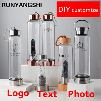 Висококачествена кристален бутилка за вода Runyangshi, индивидуален лого, изображение, текст, посуда за напитки, креативен подарък