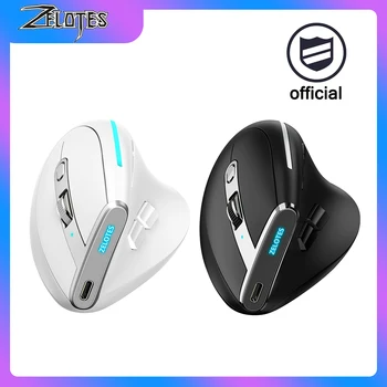 Мишката ZELOTES 2.4 G Bluetooth 2400 точки на инч, 8 бутони, безжични, зареждащи се мишки за лаптоп, настолен КОМПЮТЪР, геймърска оптична мишка RGB