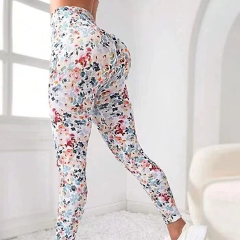 Секси дамски модни безшевни панталони за йога с принтом под формата на тай-боя, гамаши за фитнес с висока талия, подтягивающие бедрата, спортни стегнати панталони
