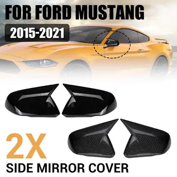 Чифт автомобилни страничните огледала за обратно виждане, капачка за огледало, калъф за Ford Mustang 2015-2021, капачка за огледало за обратно виждане