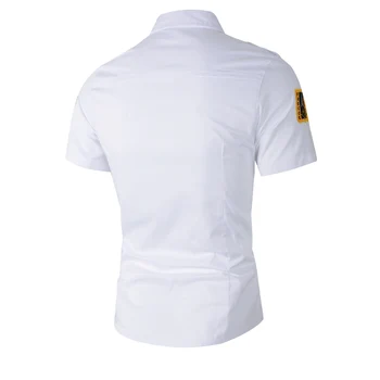 Летни модни дизайнерски мъжки ризи размер плюс 6XL, ежедневни памучен риза с къс ръкав, мъжки ризи в стил милитари, Camisa Masculina