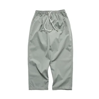 Летните зелени ежедневните свободни панталони големи размери, мъжки скъсяване на панталони-карго с еластичен шнур, памучни панталони, спортни панталони, комбинезони за най-горещите момчета