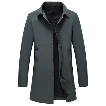 Мъжки супер текстурная модни и ежедневни яке 2022, пролет-есен, нови непромокаеми палта със средна дължина, с яка 