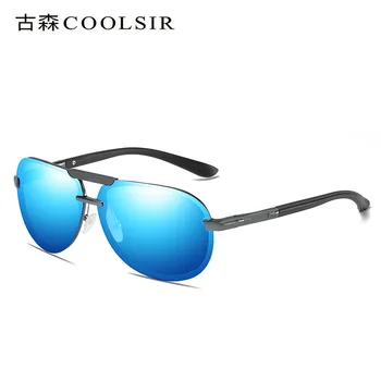 Реколта алюминиево-магниевые слънчеви очила без рамка поляризирани слънчеви очила 6515