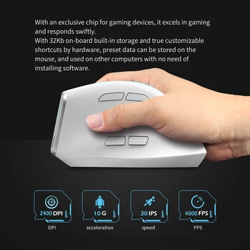 Мишката ZELOTES 2.4 G Bluetooth 2400 точки на инч, 8 бутони, безжични, зареждащи се мишки за лаптоп, настолен КОМПЮТЪР, геймърска оптична мишка RGB