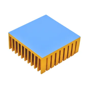 35x35x14 мм, 10 бр. Алуминиев Радиатор Златен Плача за Охлаждане на електронния чип IC MOS RAM С Термопроводящей Лента