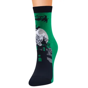 LKWDer, 6 двойки, женски забавни чорапи за Хелоуин, памучни, дизайн с привидением вещици, творческа представа за cosplay, есен-зима, качеството на Meias