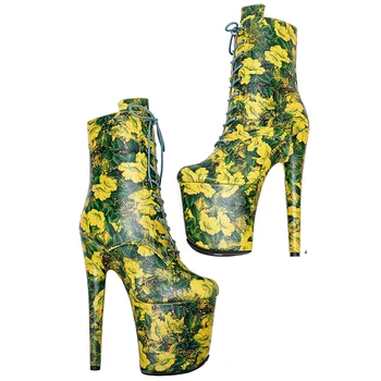 Дамски обувки Leecabe 20 см/8 инча от естествена кожа на платформа за дискотеки и партита на висок ток, за танци на един стълб