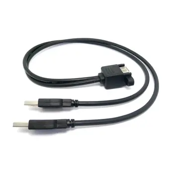 Сиамски двоен разклонител USB 2.0 с дупки за винтове, може да се монтира с помощта на ушния USB-удължител метална рамка 0,5 м /50 см