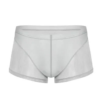 6 предмети, бельо, мъжки боксерки, супер меки и удобни мъжки къси панталони-боксерки са от прозрачна мрежа от ледената коприна, сексуална екзотично бельо