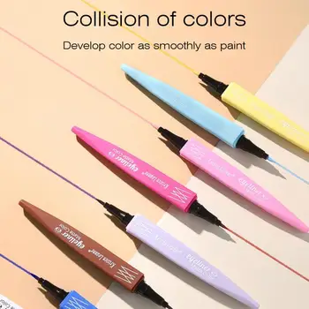 Пъстър набор от подводок за окото Цветни комплект моливи за очна линия на очите, 8 цвята, устойчиви на очна линия, молив за ежедневния грим, за жени, момичета, юноши