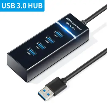 1 ~ 15ШТ Elough 4-портов USB хъб 3 0 Високоскоростен мулти USB сплитер OTG адаптер за PC Компютърни аксесоари 30/120 см