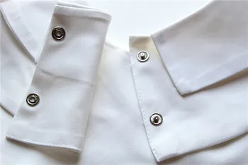 Linbaiway Дамски памучен риза с фалшив яка, свалящ риза за възрастни, лейси блуза с фалшив яка, топ, дамски риза с декорация, декоративни