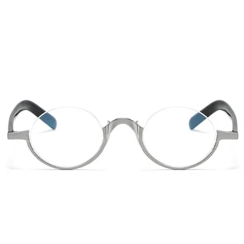 Висококачествени рамки за мъже точки от чист титан с половин рамки, ретро малки кръгли очила, очила за оптична късогледство, японска ръчна работа