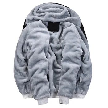 Мъжки hoody с качулка с забавен принтом, зимни утепленная руното яке, спортни облекла, модно ежедневното топло палто с качулка за мъже