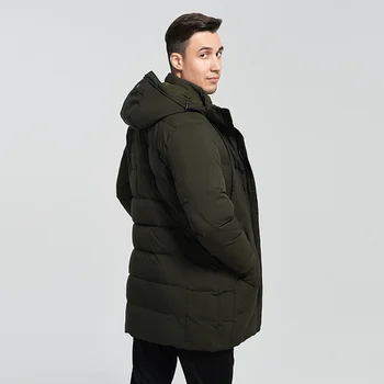 Новост 2023 г., палто, мъжки памучен стеганая яке с качулка, ветроупорен мъжки зимни паркове, палта, високо качество на обикновена палто, руска размер