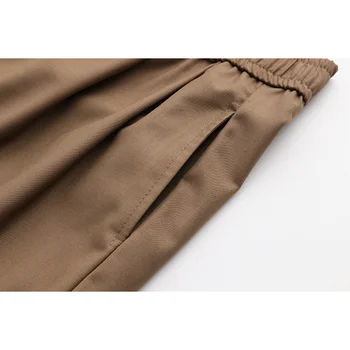 По-големи размери XL-4XL, дамски летни панталони с висока талия, еластичен колан, одноцветное продукт, черно, каки, горещи къси панталони с джобове